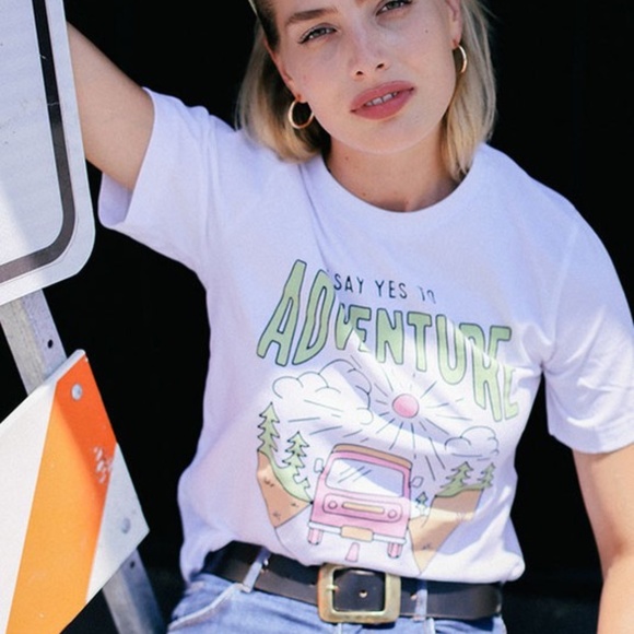 SAY YES TO ADVENTURE GRAPHIC TEE, made in USA - Picture 5 of 6